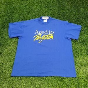 Vintage Old And Sexy Shirt Womens XL 23x26 Blue